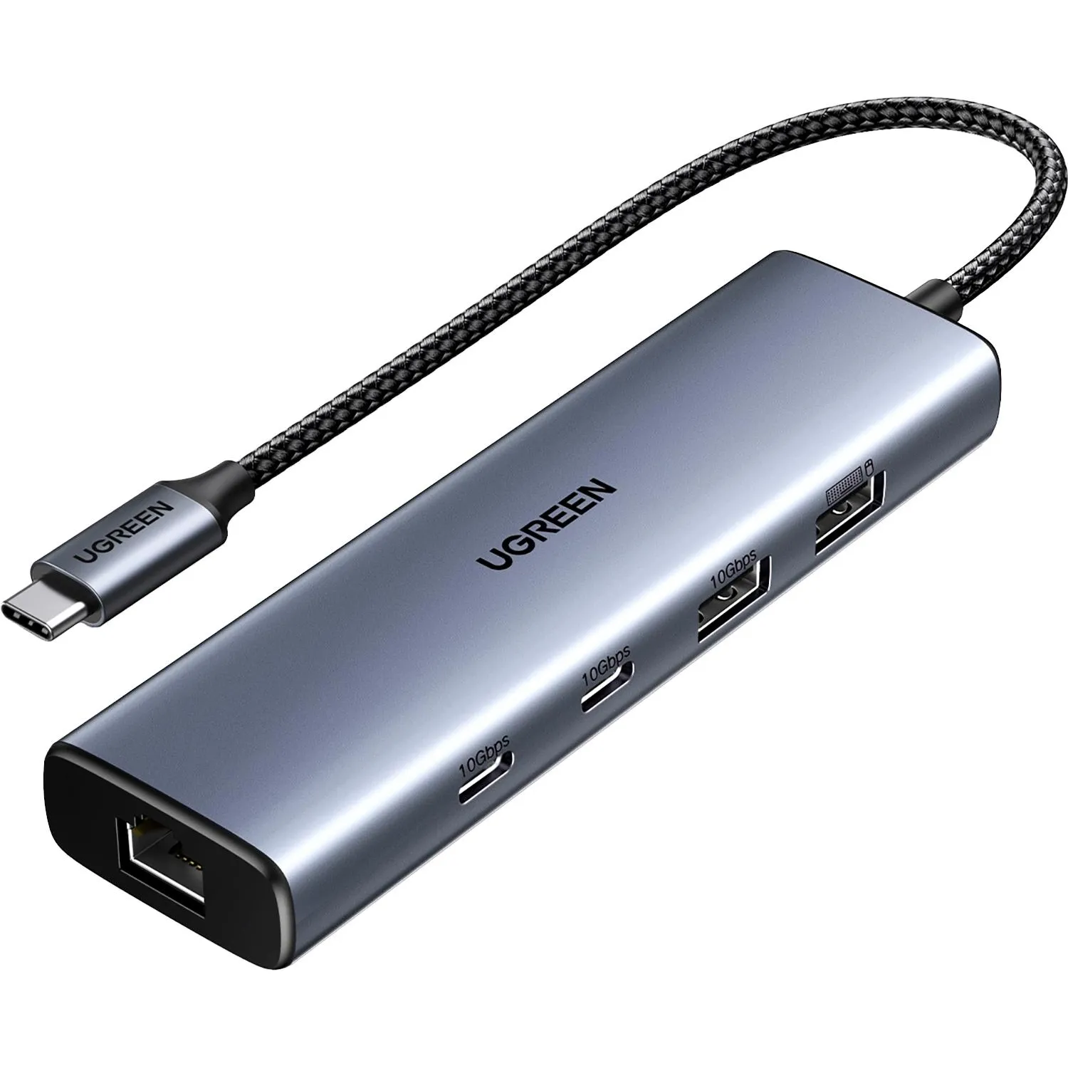 Разветвитель USB UGREENCM512(45320)USB-C to2xUSB-A/2xUSB-C/RJ45/USB-C-PD,ср - фото 1