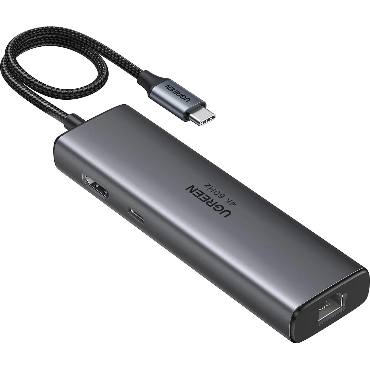 Разветвитель USB UGREEN CM512(45000)USB-C to HDMI/2xUSB-A/USB-C/RJ45/PD ср - фото 1
