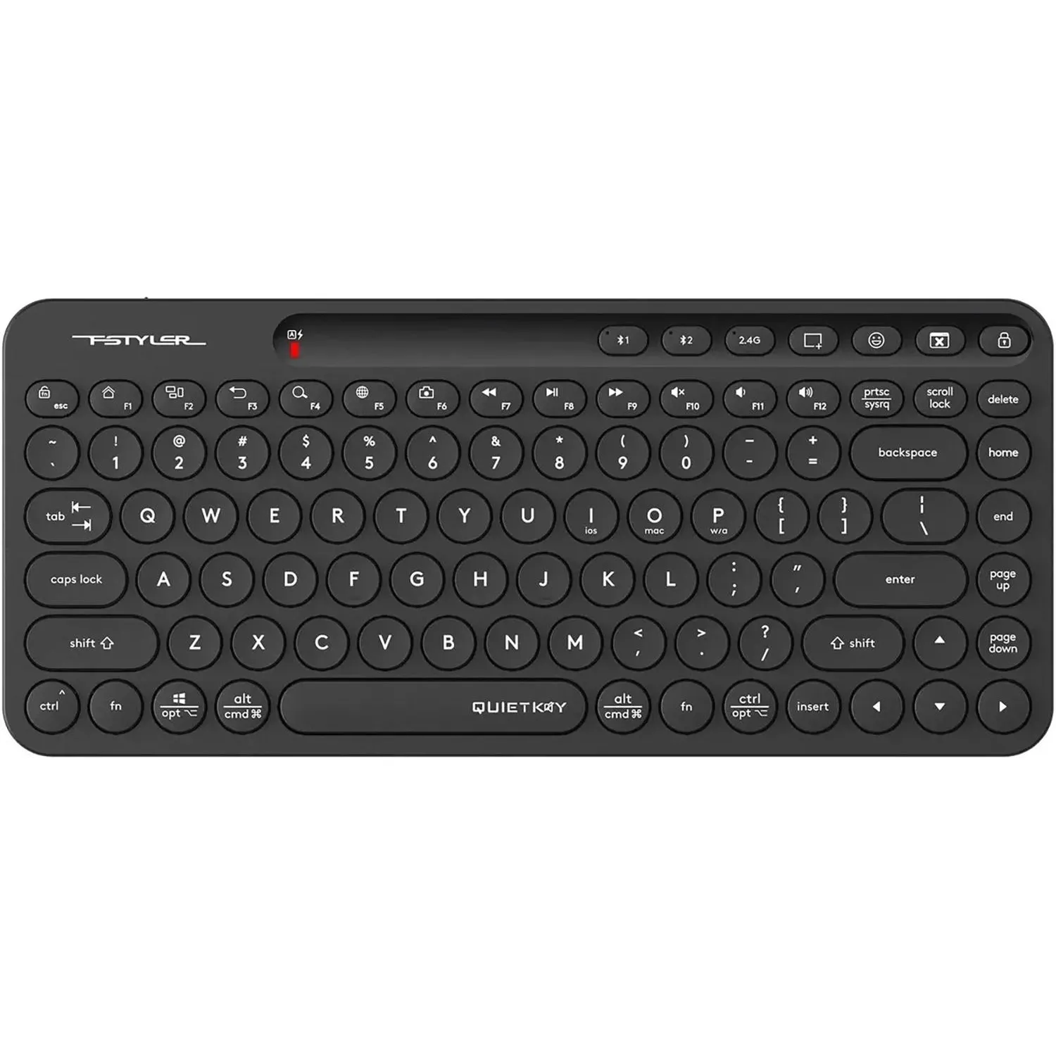 Клавиатура A4Tech Fstyler FBK36C AS USB беспр.BT/RadioSlimMultim 2010346 - фото 1