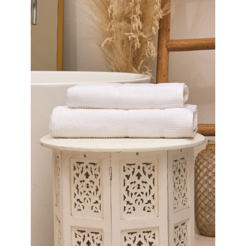 Набор полотенец махровых TAC DORA 50х90,70х140 550 г/м2 WHITE, белый - фото 6