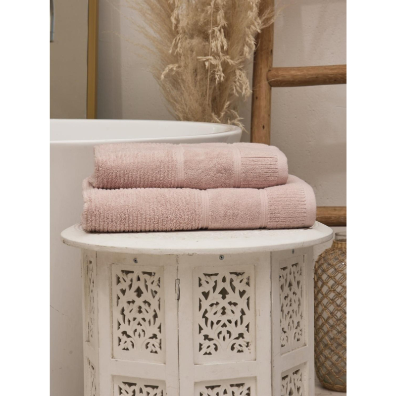 Набор полотенец махровых TAC DORA 50х90,70х140 550 г/м2 ROSE,светло-розовый - фото 6