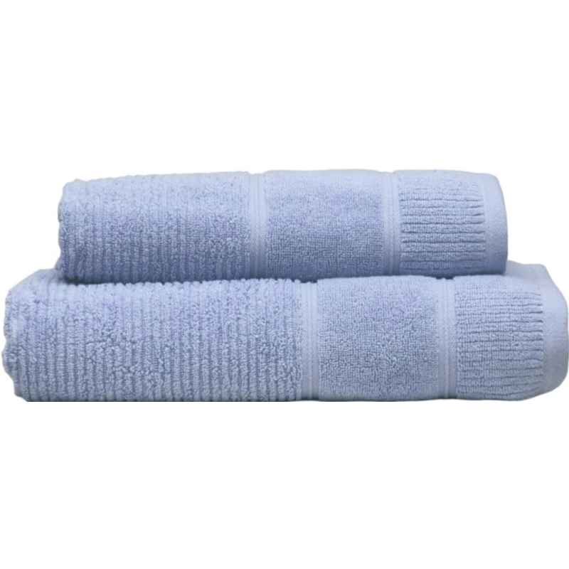Набор полотенец махровых TAC DORA 50х90,70х140 550 г/м2 GRAY-BLUE,сер-голуб - фото 1