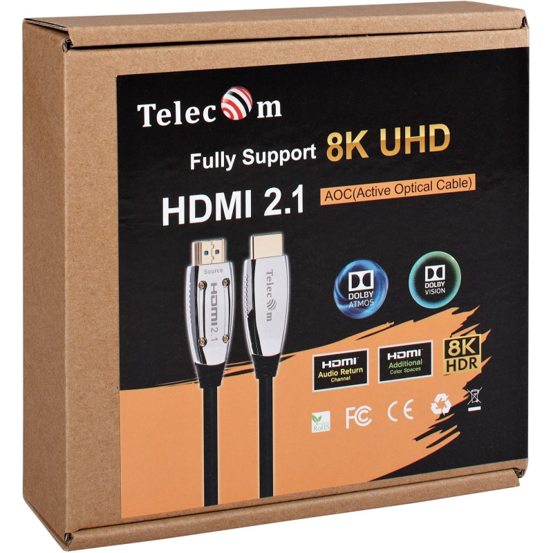 Кабель активный оптический HDMI 19M/M,ver. 2.1, 15m Telecom (TCG2120-15M) - фото 14