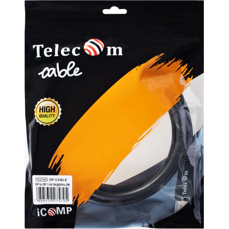 Кабель DP-DP соединительный 1.4V 8K@60Hz  2м , Econom, Telecom (TCG745C-2M) - фото 9