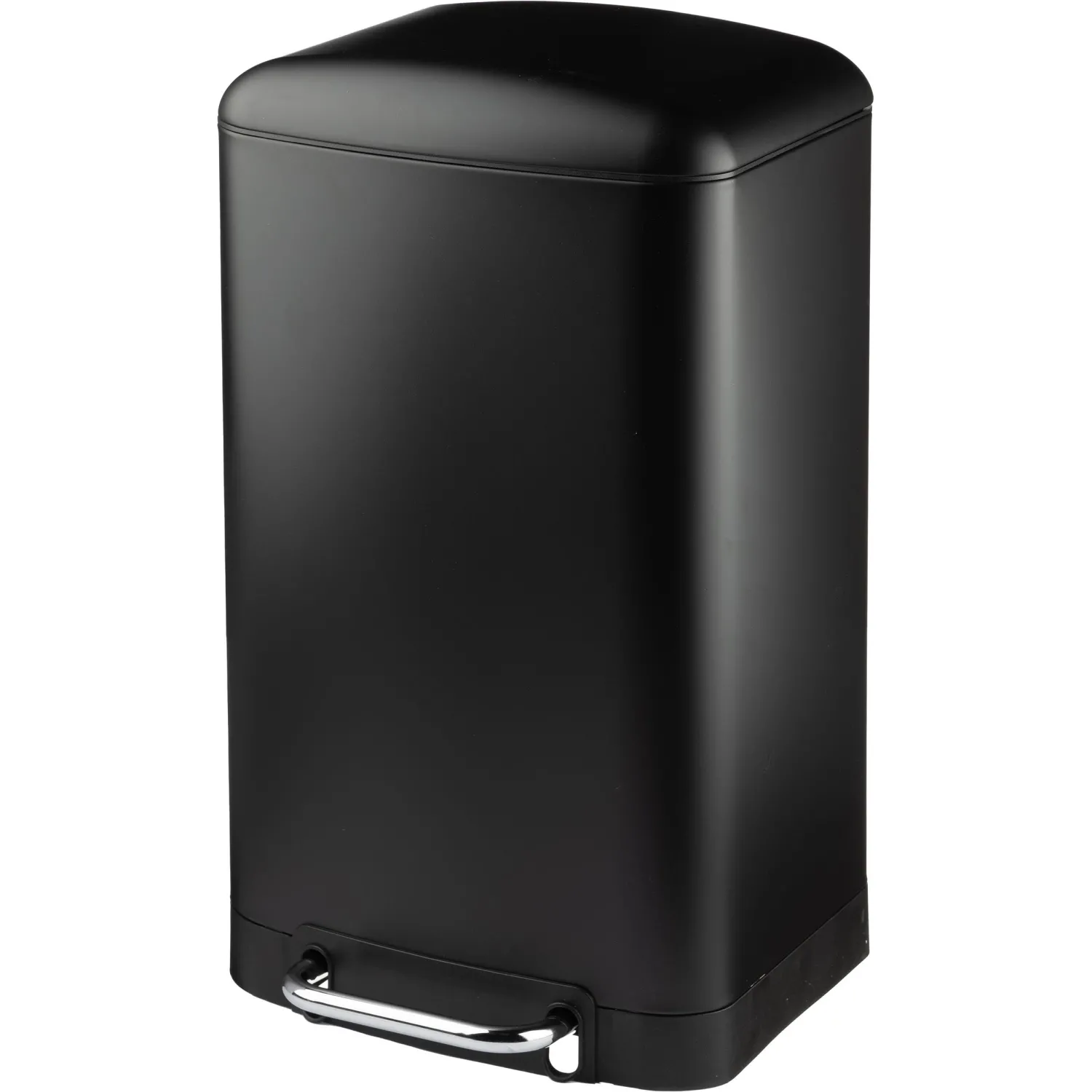 Ведро мусорное с педалью и доводчиком Luscan 30л,черное,прямоуг,металл - фото 1