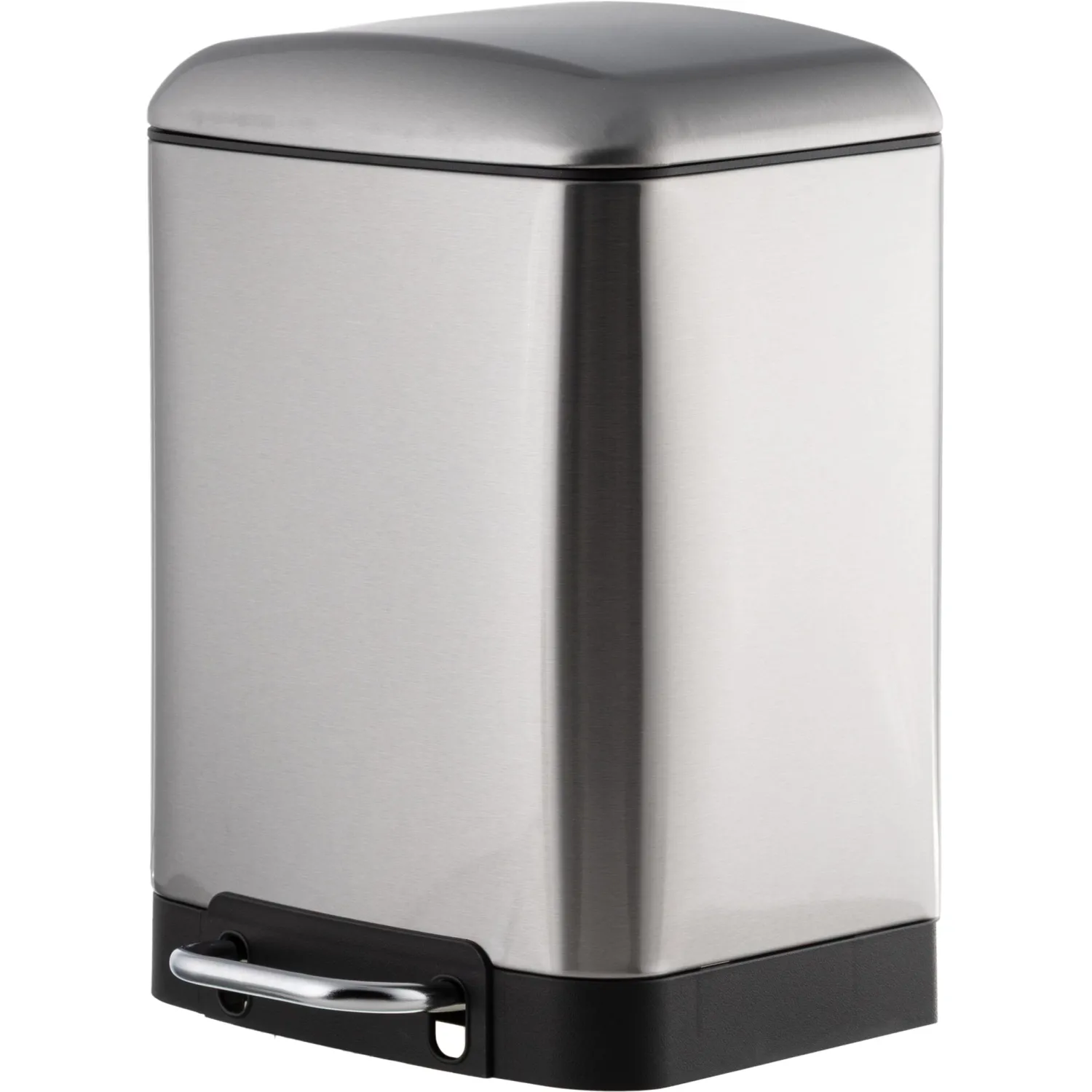 Ведро мусорное с педалью и доводчиком Luscan 6л,матов.,прямоуг,нерж сталь - фото 1