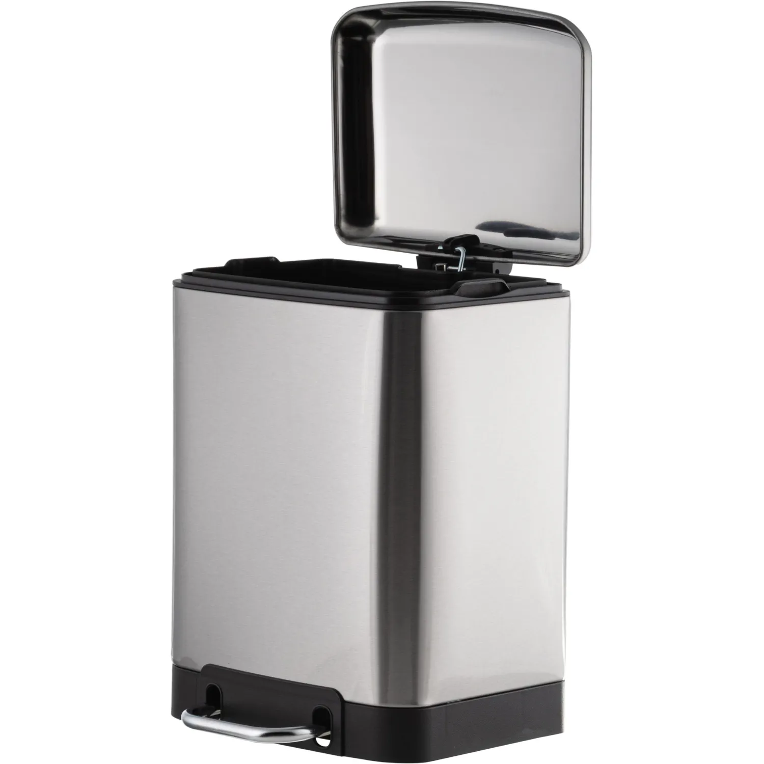 Ведро мусорное с педалью и доводчиком Luscan 6л,матов.,прямоуг,нерж сталь - фото 3