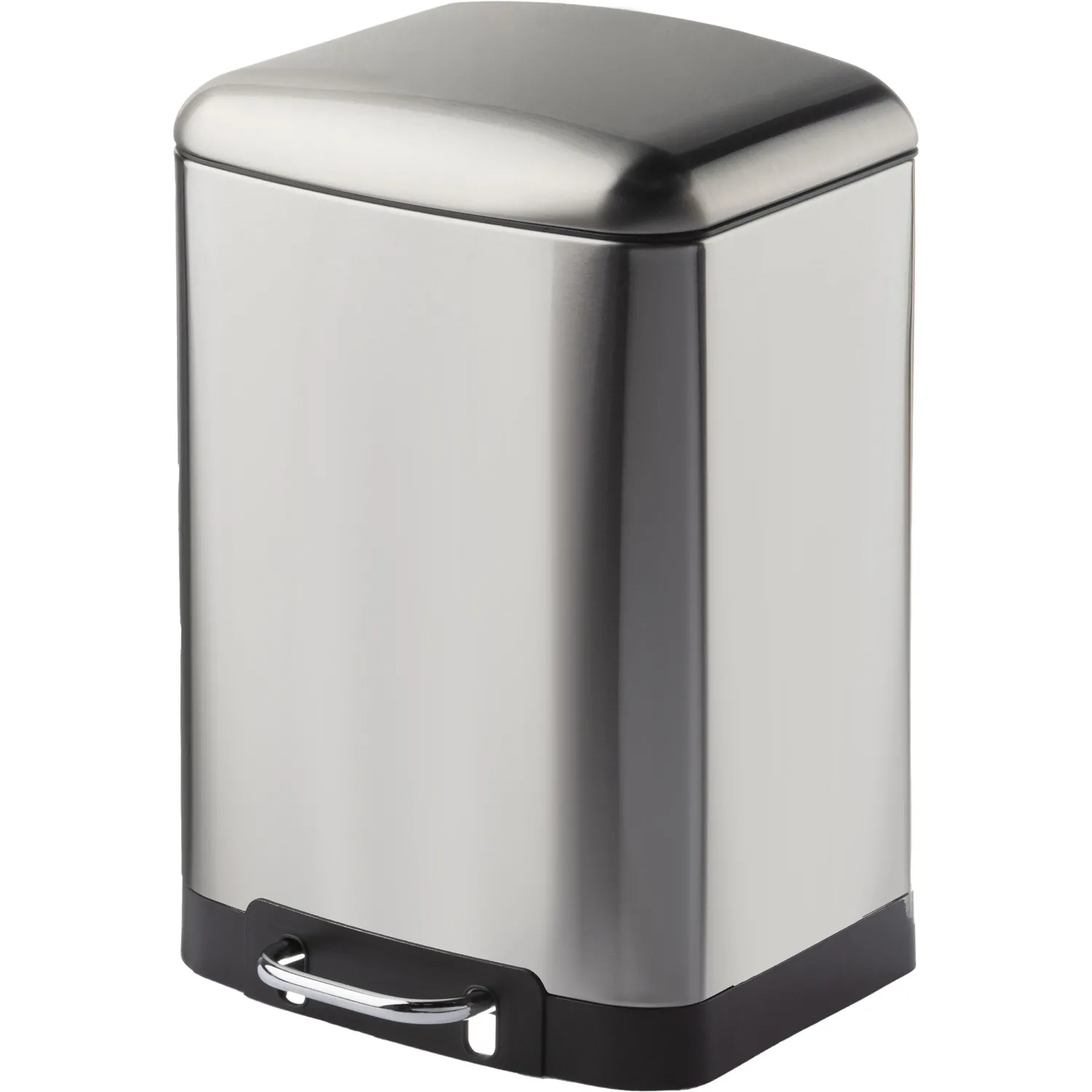 Ведро мусорное с педалью и доводчиком Luscan 12л,матов., прямоуг,нерж сталь - фото 1