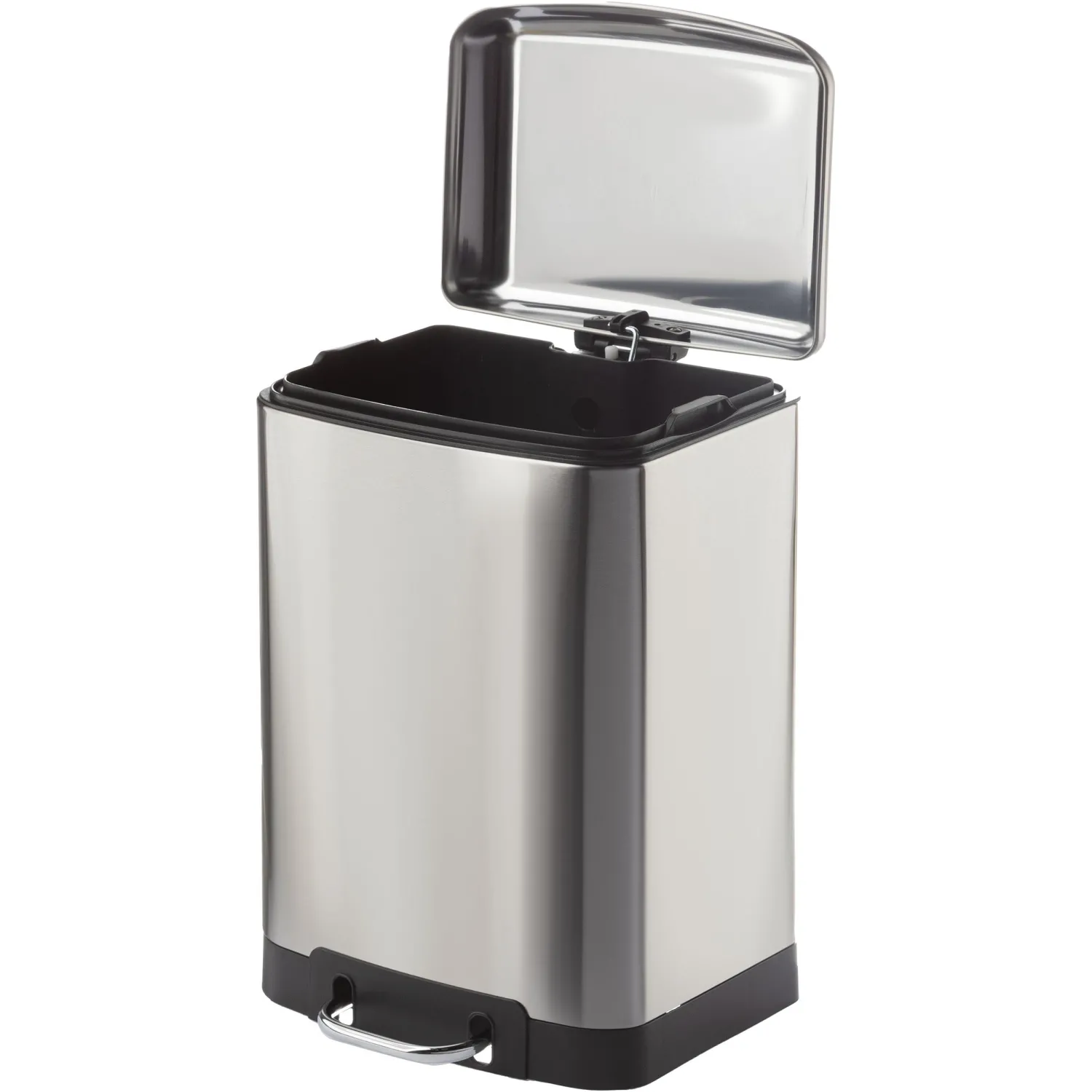 Ведро мусорное с педалью и доводчиком Luscan 12л,матов., прямоуг,нерж сталь - фото 3