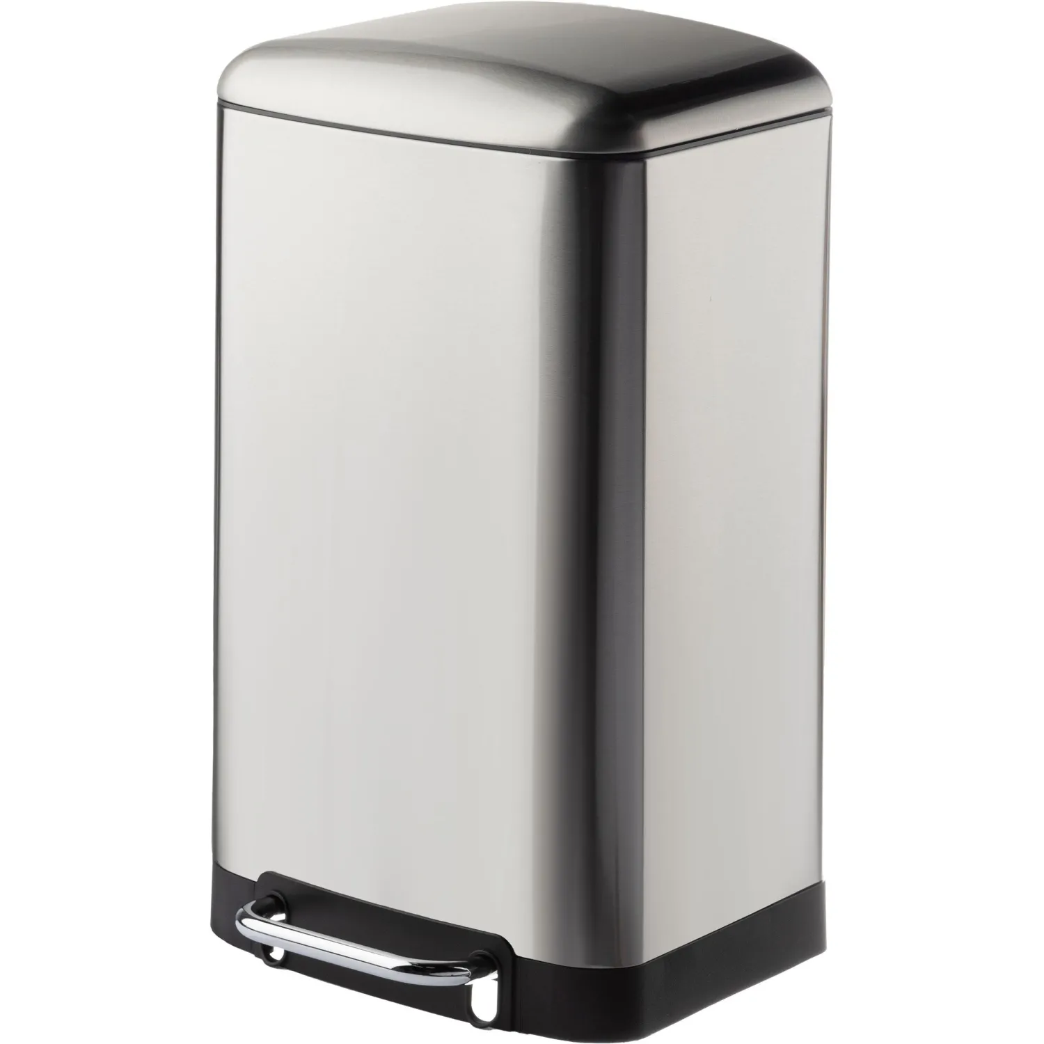 Ведро мусорное с педалью и доводчиком Luscan 30л,матов., прямоуг,нерж сталь - фото 1