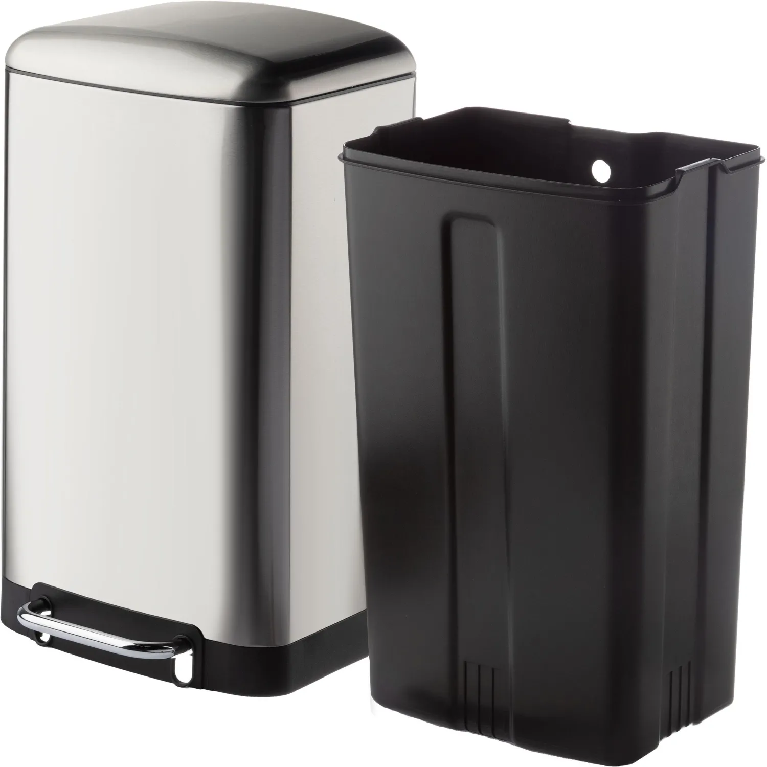 Ведро мусорное с педалью и доводчиком Luscan 30л,матов., прямоуг,нерж сталь - фото 4