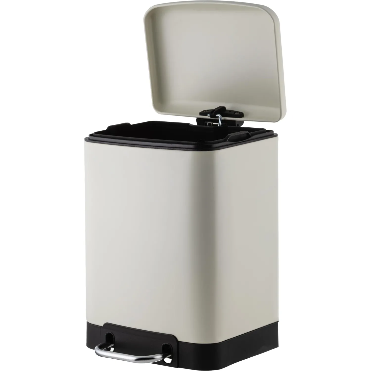 Ведро мусорное с педалью и доводчиком Luscan 6л,бежевое,прямоуг,металл - фото 3