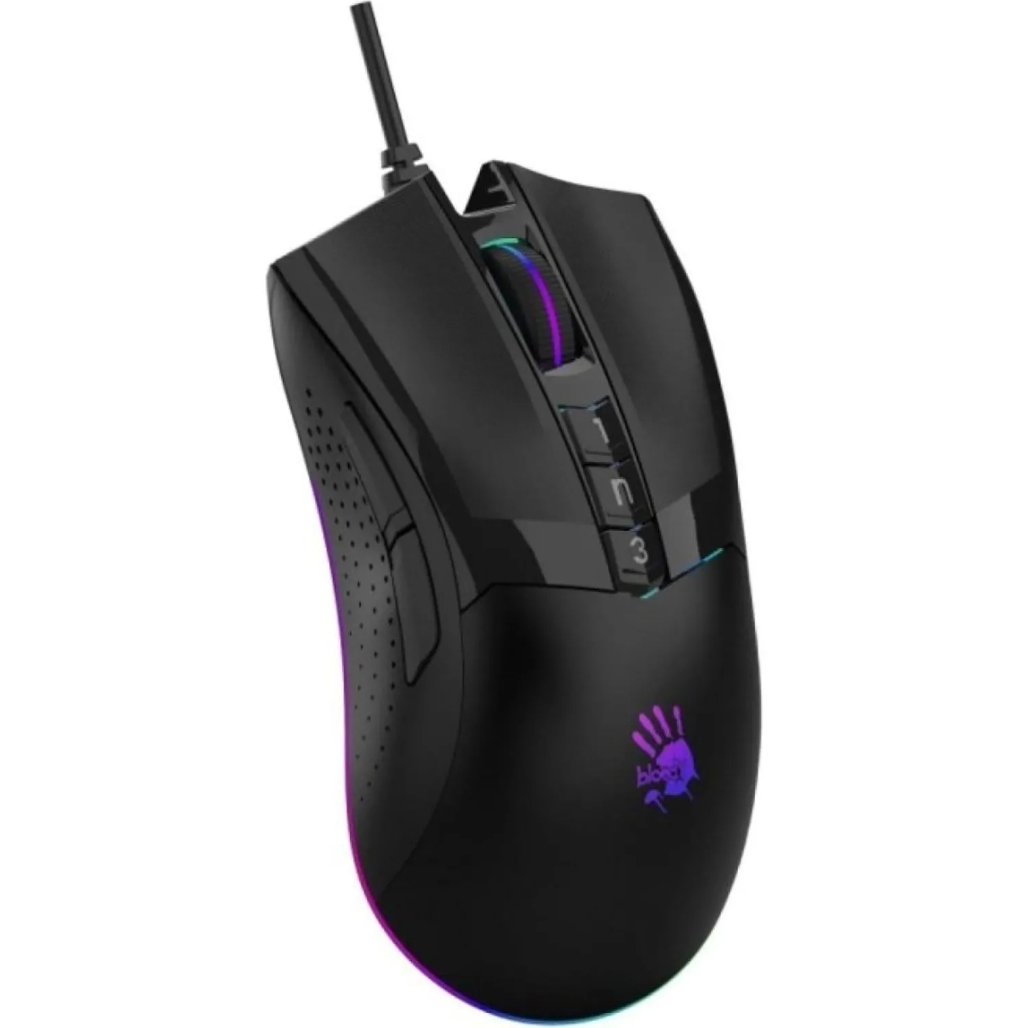 Мышь компьютерная A4Tech Bloody(W90 MAX ( STONE BLACK))чер.10000dpi USB 7b - фото 2