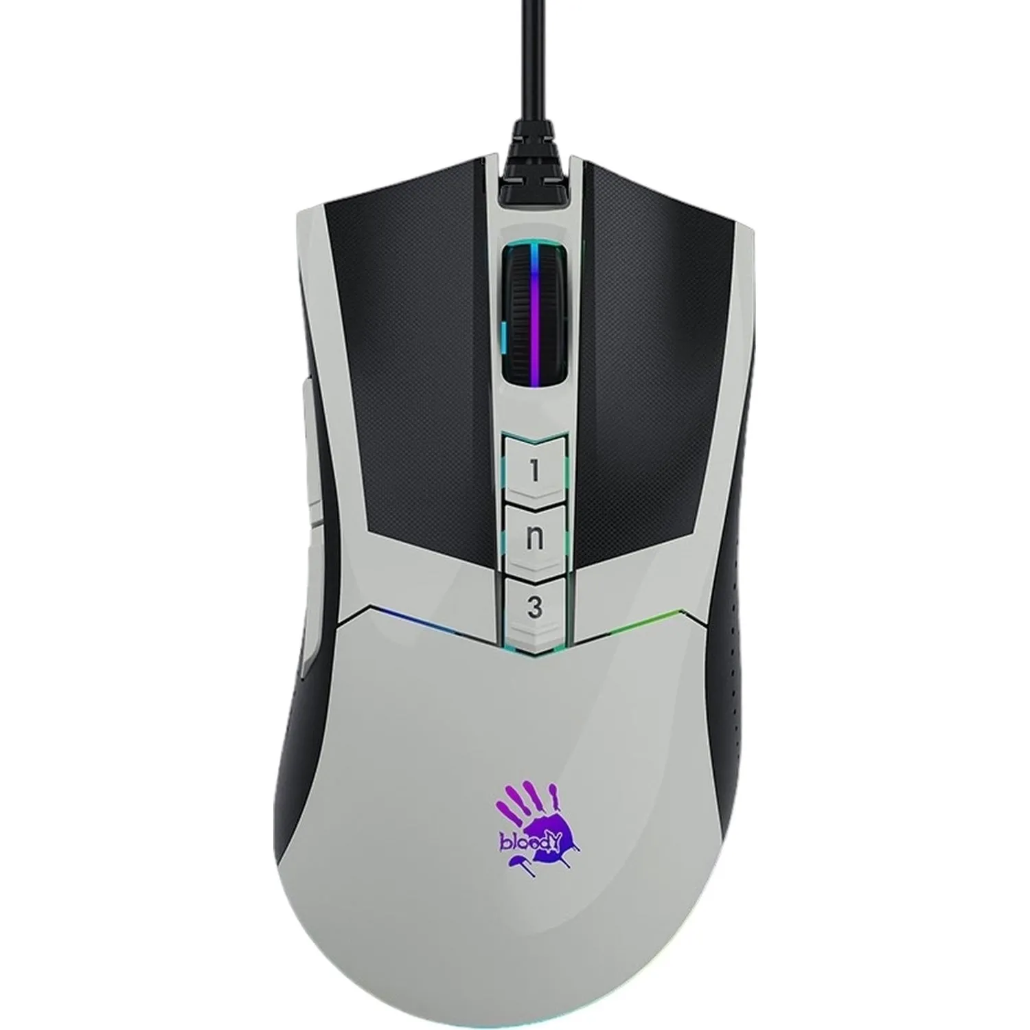 Мышь компьютерная A4Tech Bloody (W90 MAX PANDA)бел/черн 10000dpi USB 10but - фото 2