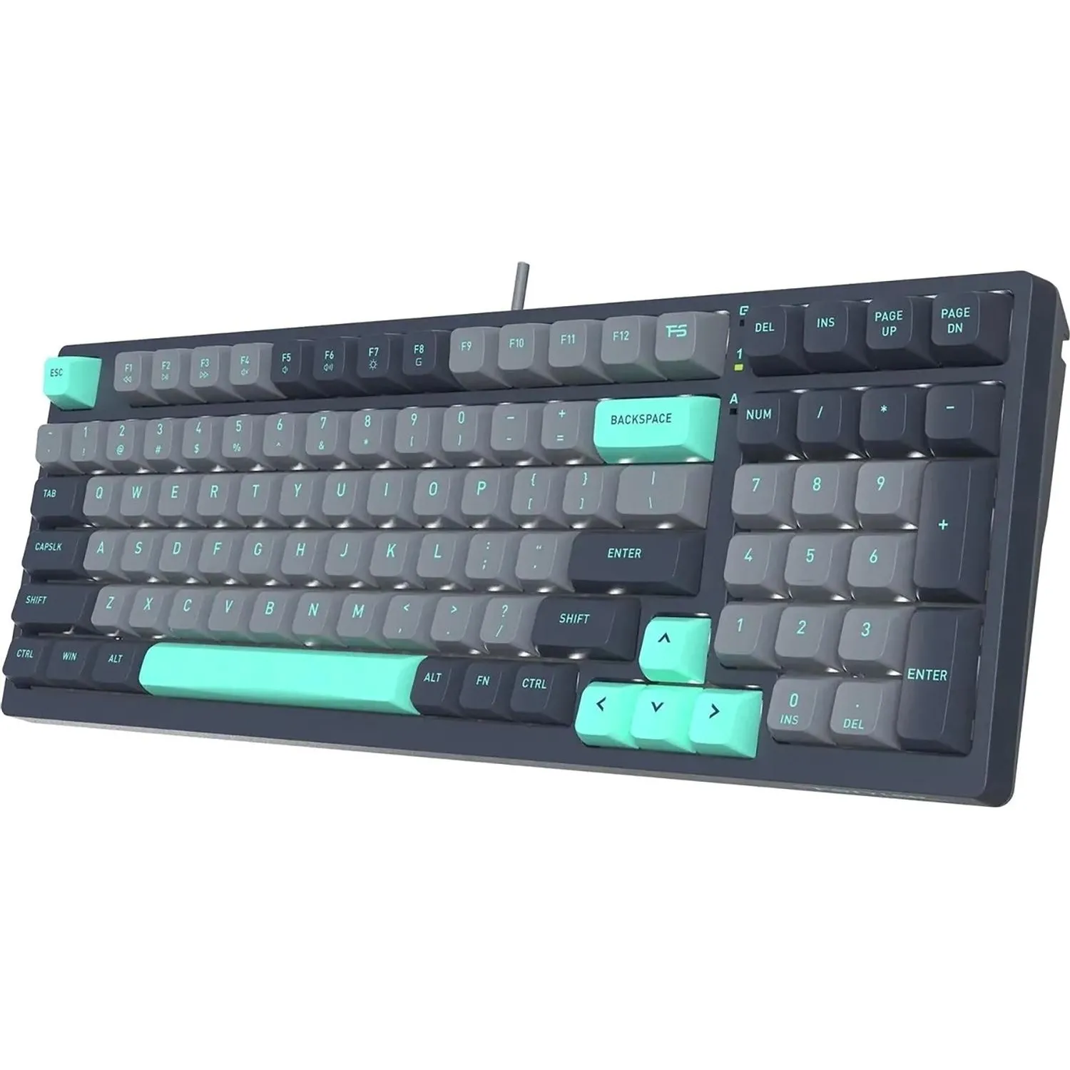 Клавиатура A4Tech Fstyler (FS300 PANDA ROCK)механич. чер/сер USB gamer LED - фото 4