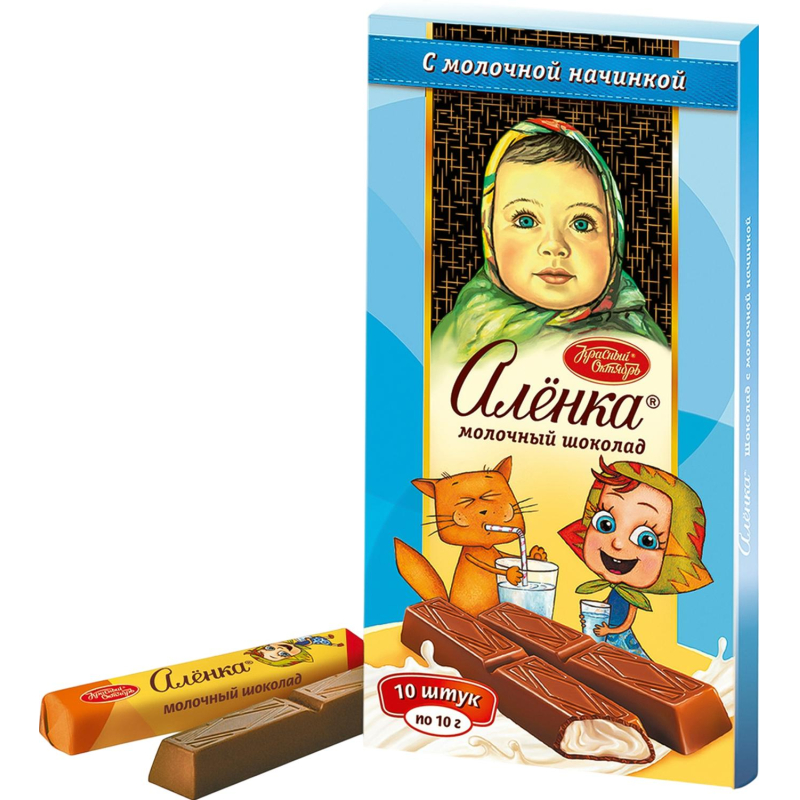 Шоколад Аленка в стиках с молочной начинкой 100г - фото 1