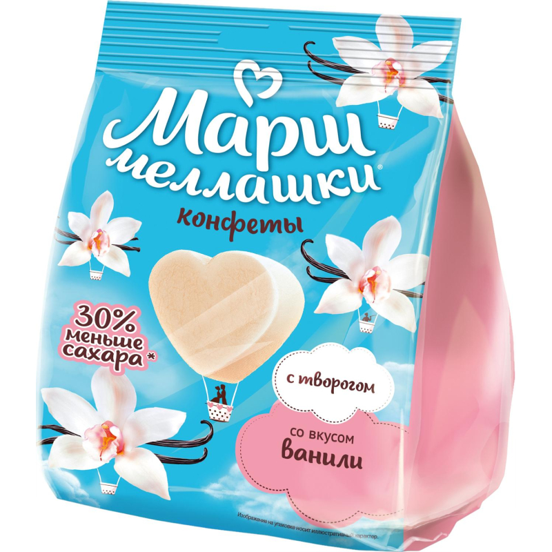 Конфеты Красный Октябрь Маршмеллашки с творогом с ванильным вкусом 140г - фото 1