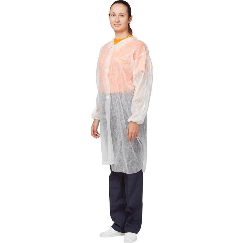 Халат на липучках (30гр) белый  р.XXL,арт. LC3025L3W145110,10шт/уп - фото 2