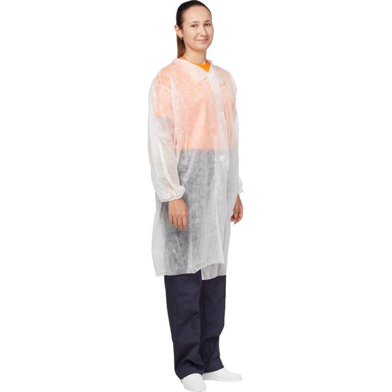 Халат на липучках (30гр) белый  р.XXL,арт. LC3025L3W145110,10шт/уп - фото 3
