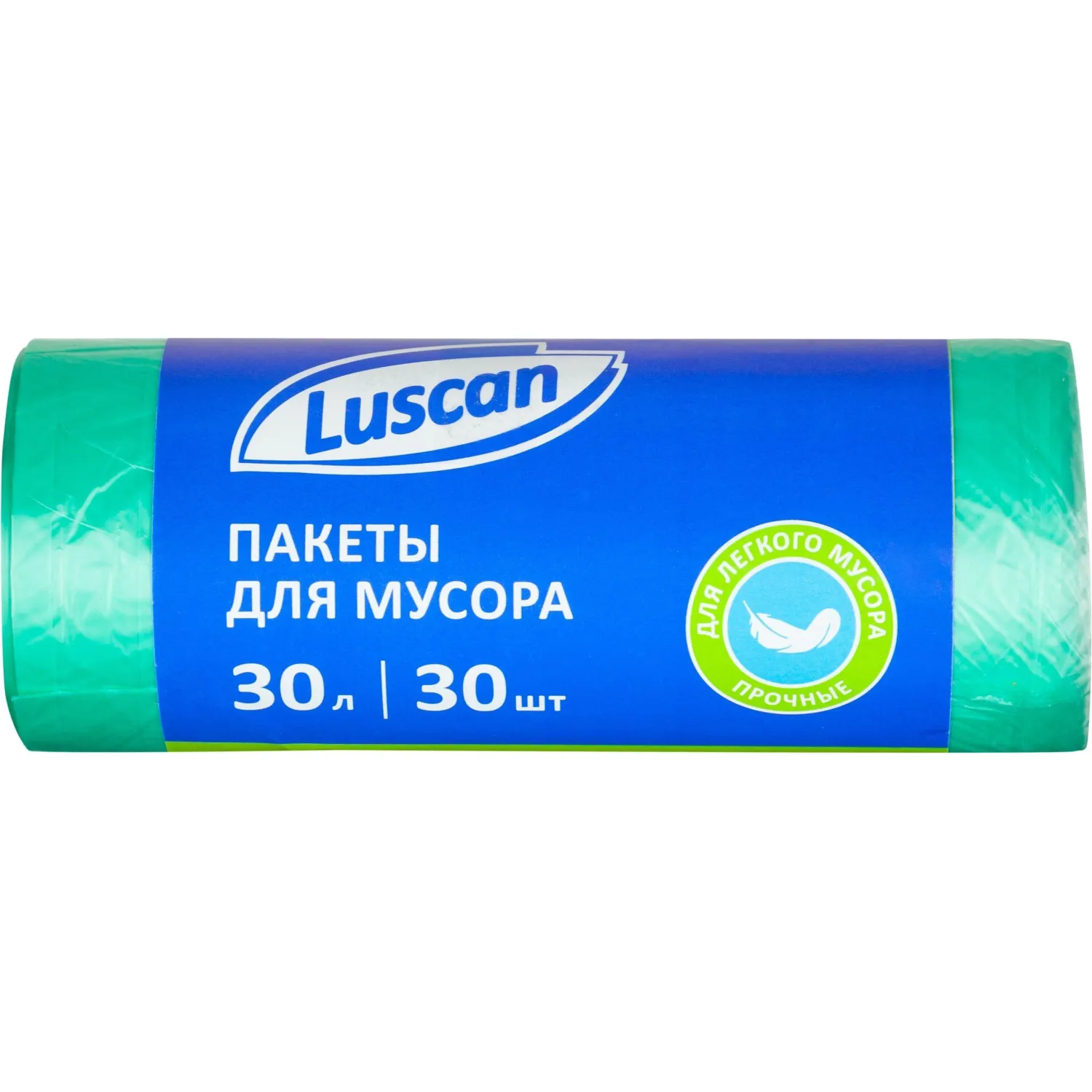 Мешки для мусора ПНД 30л 10мкм 30 шт/рул зеленые 50x60см Luscan_СПБ - фото 1