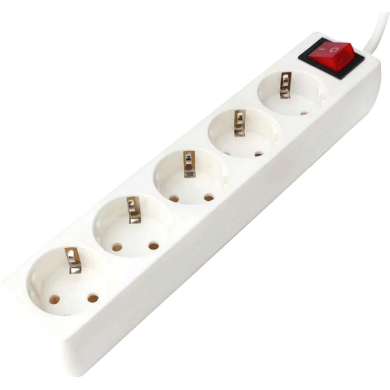 Удлинитель Гарнизон EL-NB-G5-W-3 5р/3м, 10А, с выкл. и зазем., белый - фото 2