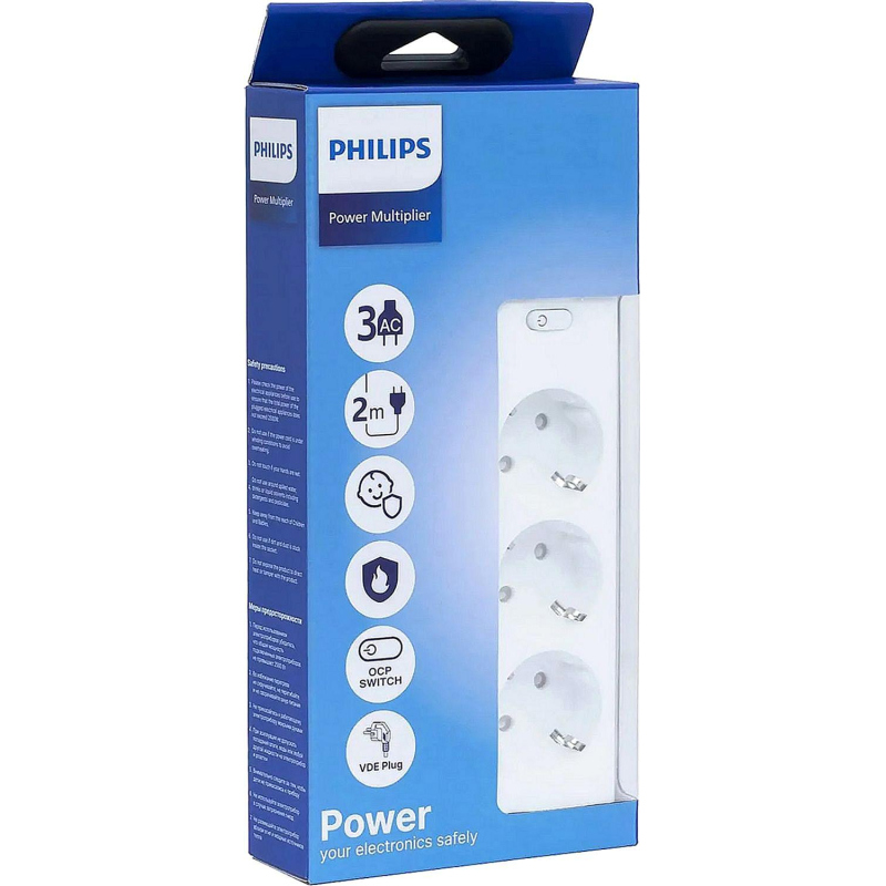 Сетевой фильтр Philips CHP2135WA/51 3р/2м, 10А, белый - фото 2