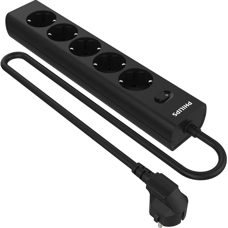 Сетевой фильтр Philips CHP2155BB/51 5р/3м, 10А, черный - фото 1
