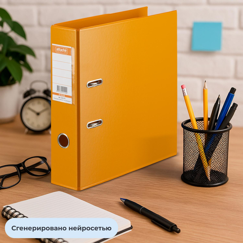 Папка-регистратор Strong Line  70мм, оранжевый,ПБП2,карм.кор - фото 8