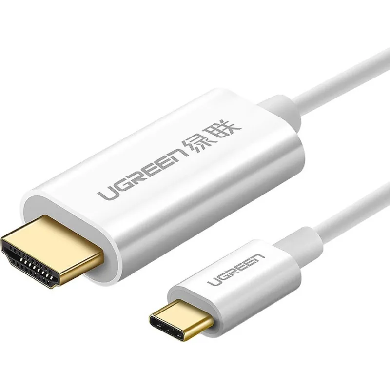 Кабель UGREEN MM121 (30841) USB-C to HDMI Male to Male ABS Case.1,5м белый - фото 1