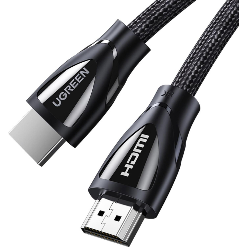 Кабель UGREEN HD140 (80401) HDMI 2.1 Male to Male 8K Braided Cable.1м черн - фото 1