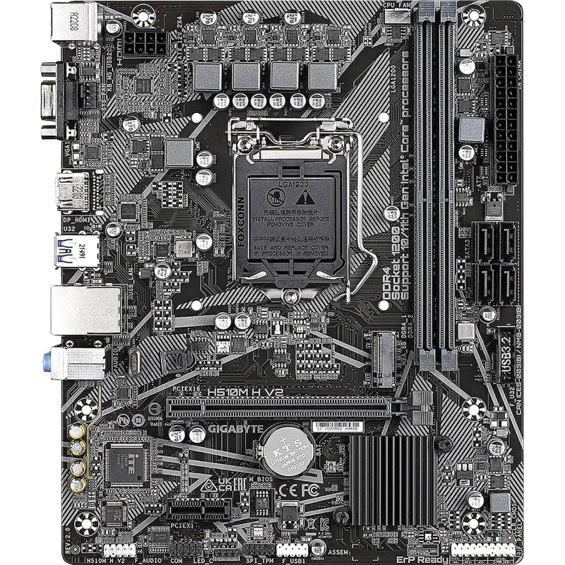 Материнская плата Gigabyte H510M H V2 2.0, Q470, 2xDDR4, s1200, mATX - фото 1