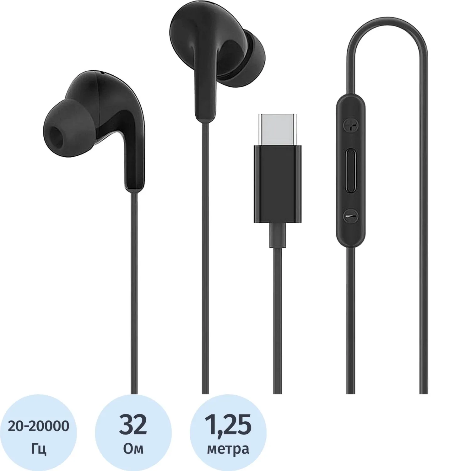 Наушники Xiaomi Type-C Earphones Black (BHR8930GL) - фото 1