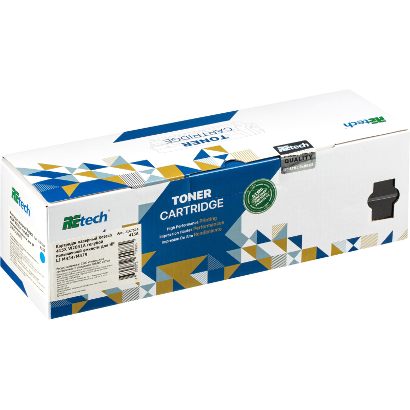 Картридж лазерный Retech 415X W2031A гол. для HP LJ M454/M479 - фото 4