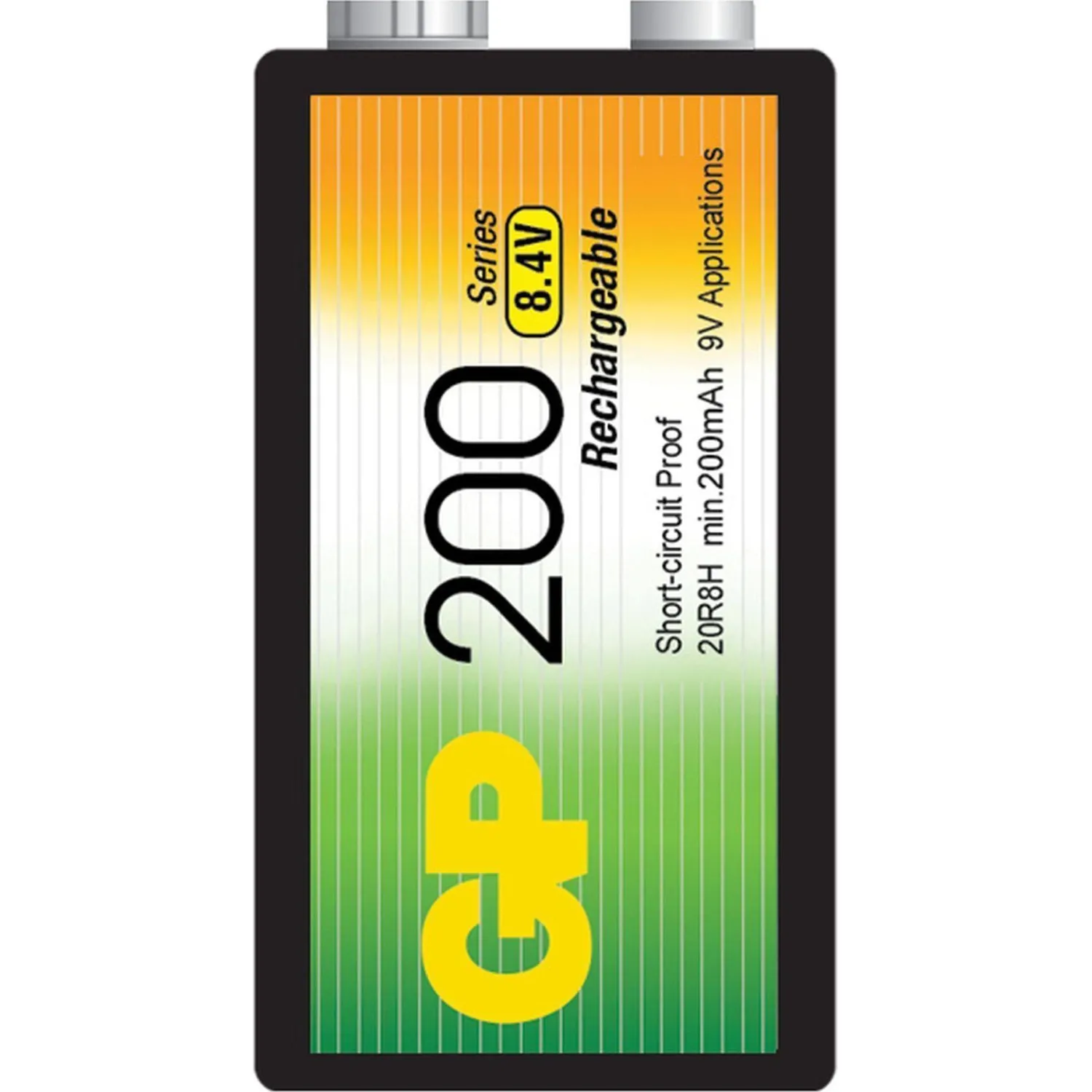 Аккумулятор GP 200mAh Крона 8,4V NiMh 20R8H-2CRU1/ 20R8HRGY-2CRCB1 бл/1шт - фото 5