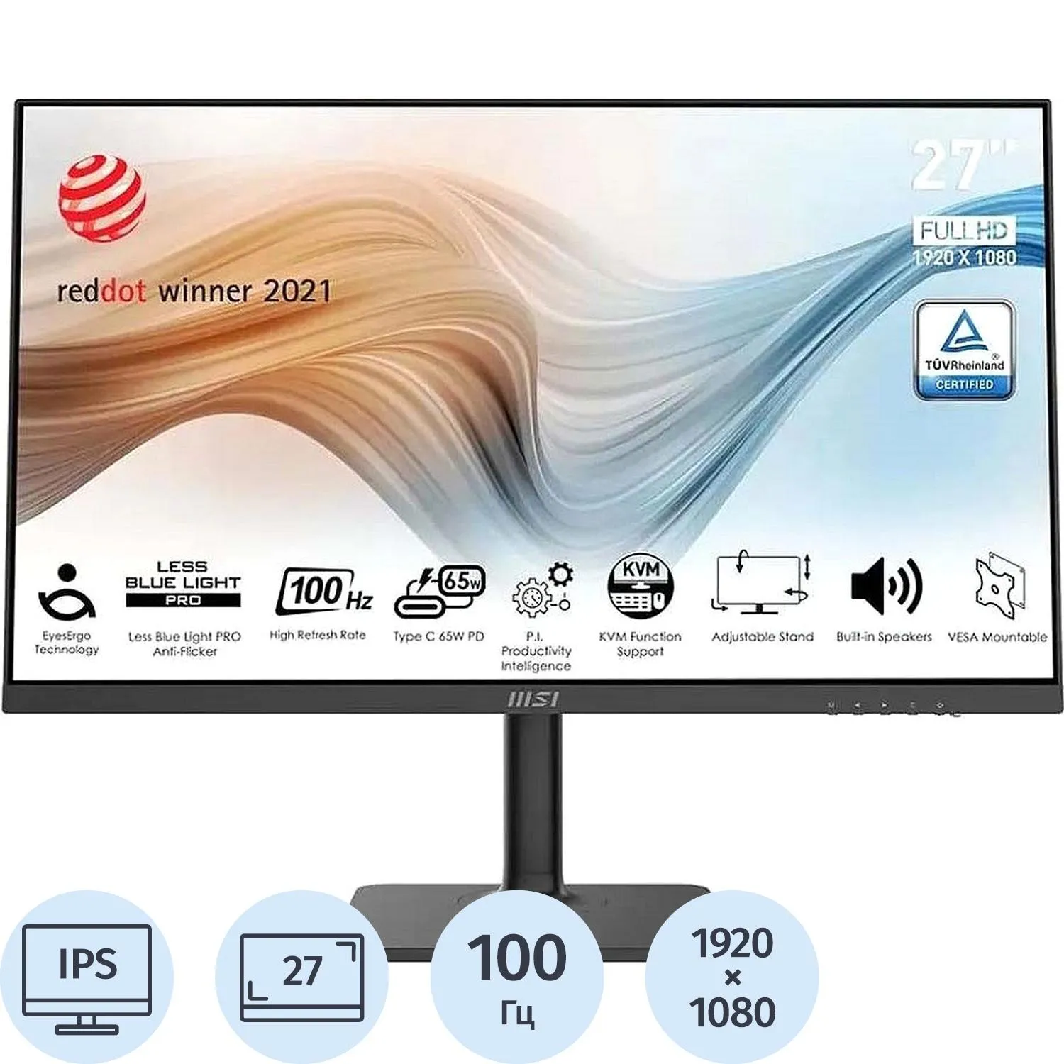 Монитор MSI MD272XP(9S6-3PB19H-232)27/FHD/IPS/100Hz/300cd/4ms/HDMI/DP - фото 1