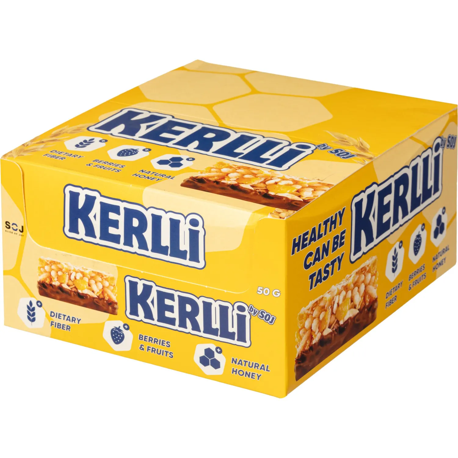 Батончик SOJ KERLLI злаковый с бананом в молочном шоколаде 50г 18шт/уп - фото 2