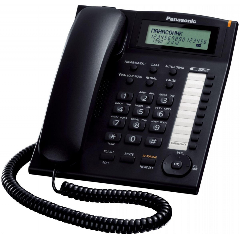 Телефон проводной Panasonic KX-TS2388RUB черный - фото 2
