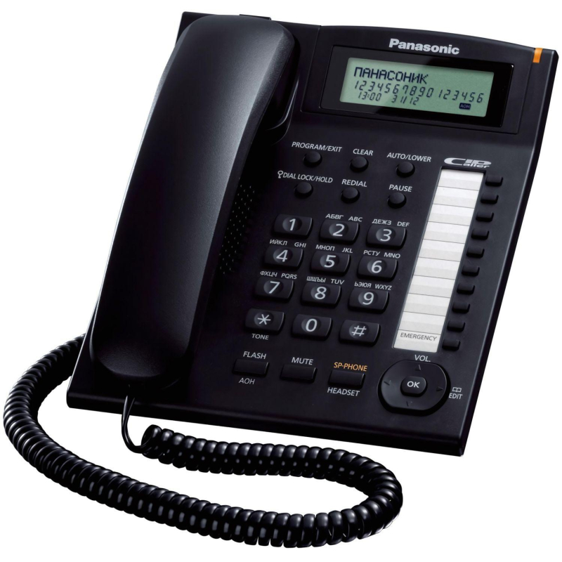 Телефон проводной Panasonic KX-TS2388RUB черный - фото 1