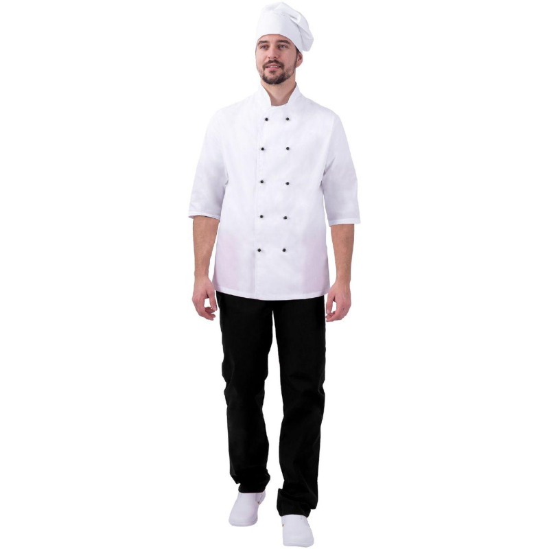 Костюм ШЕФ-ПОВАР муж, цв.бел/чер.(Кос044)(р.48-50) р.170-176 - фото 7