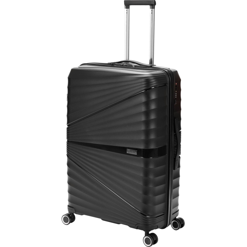 Чемодан TORBER Nevo, черн, полипроп, 49 х 28 х 76 см, 95 л, T2207L-Black - фото 1