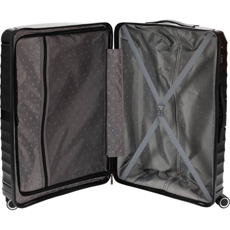 Чемодан TORBER Nevo, черн, полипроп, 49 х 28 х 76 см, 95 л, T2207L-Black - фото 4