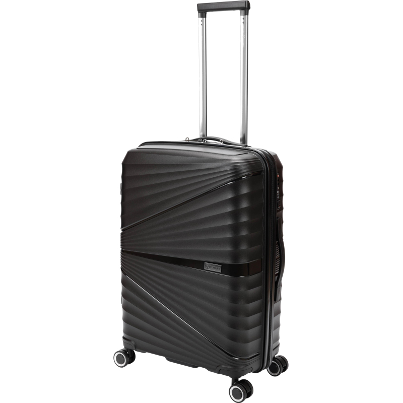 Чемодан TORBER Nevo, черн, полипроп, 45 х 26 х 66 см, 66 л, T2207M-Black - фото 1