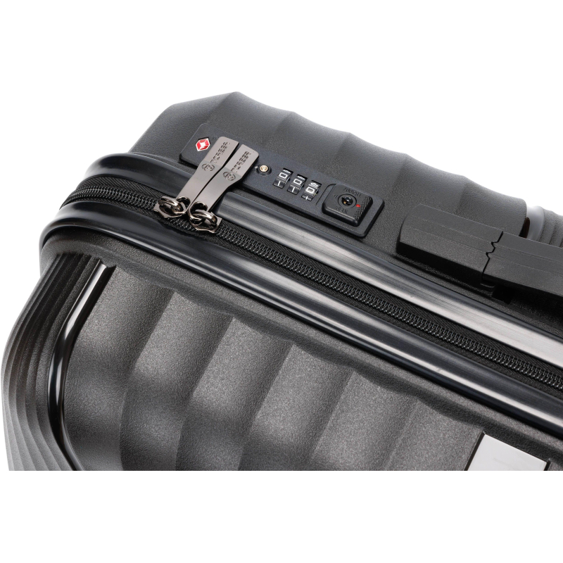 Чемодан TORBER Nevo, черн, полипроп, 40 х 25 х 55 см, 32 л, T2207S-Black - фото 6