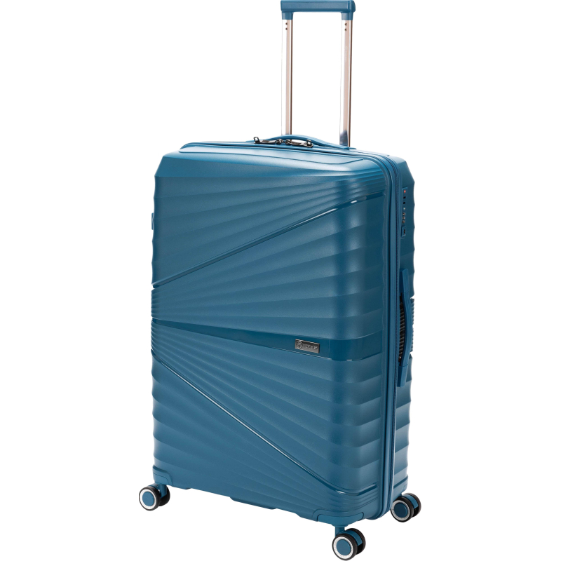 Чемодан TORBER Nevo, синий, полипроп, 49 х 28 х 76 см, 95 л, T2207L-Blue - фото 1