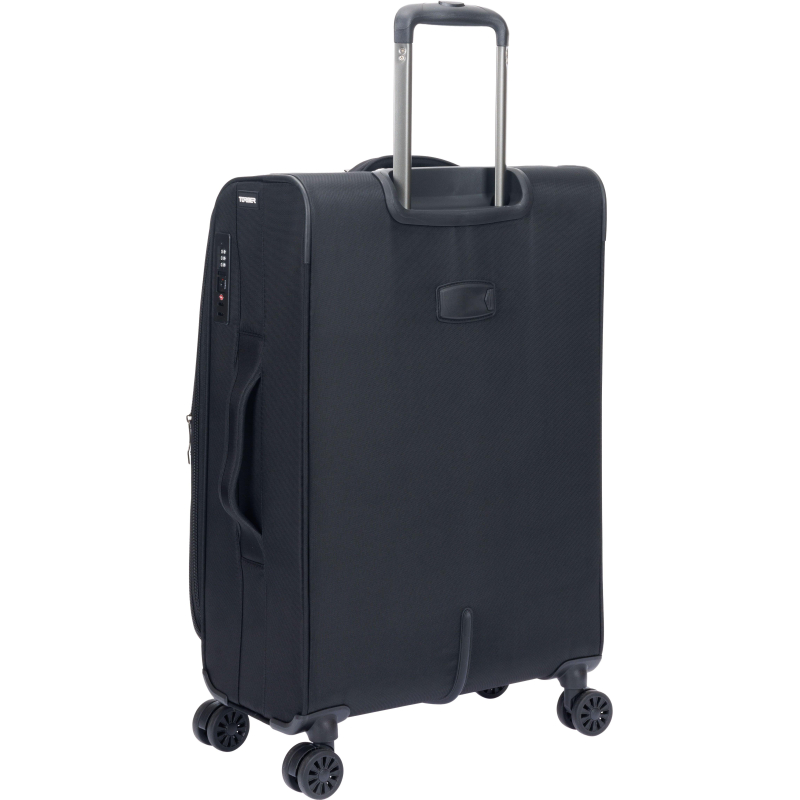 Чемодан TORBER Brosno, черн, нейлон 600D, 43,5 х26х68см, 56л, T1901M-Black - фото 3