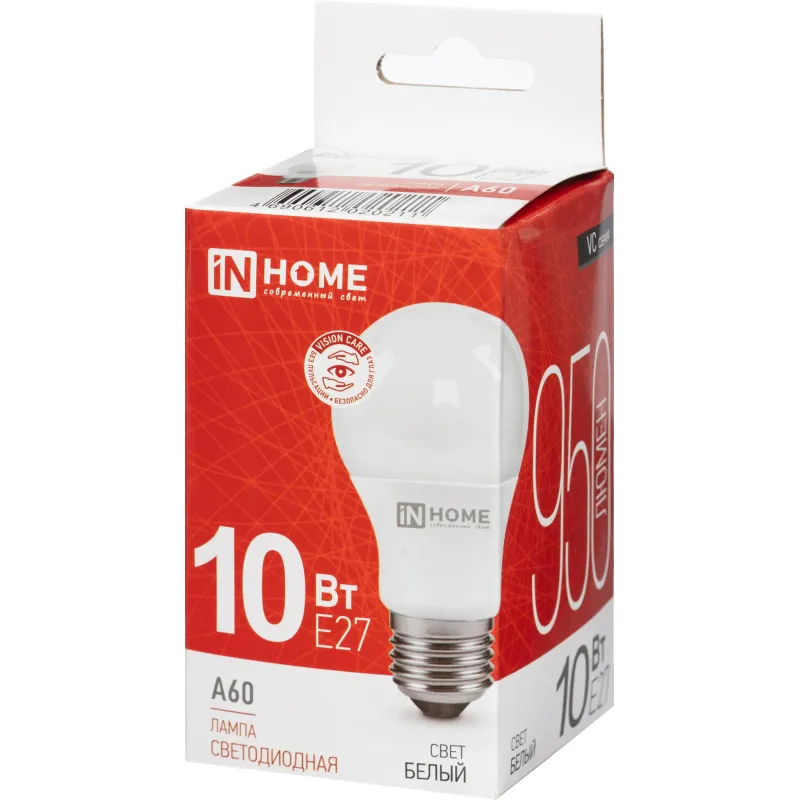 Лампа светодиодная LED-A60-VC 10Вт 230В Е27 4000К IN HOME - фото 4