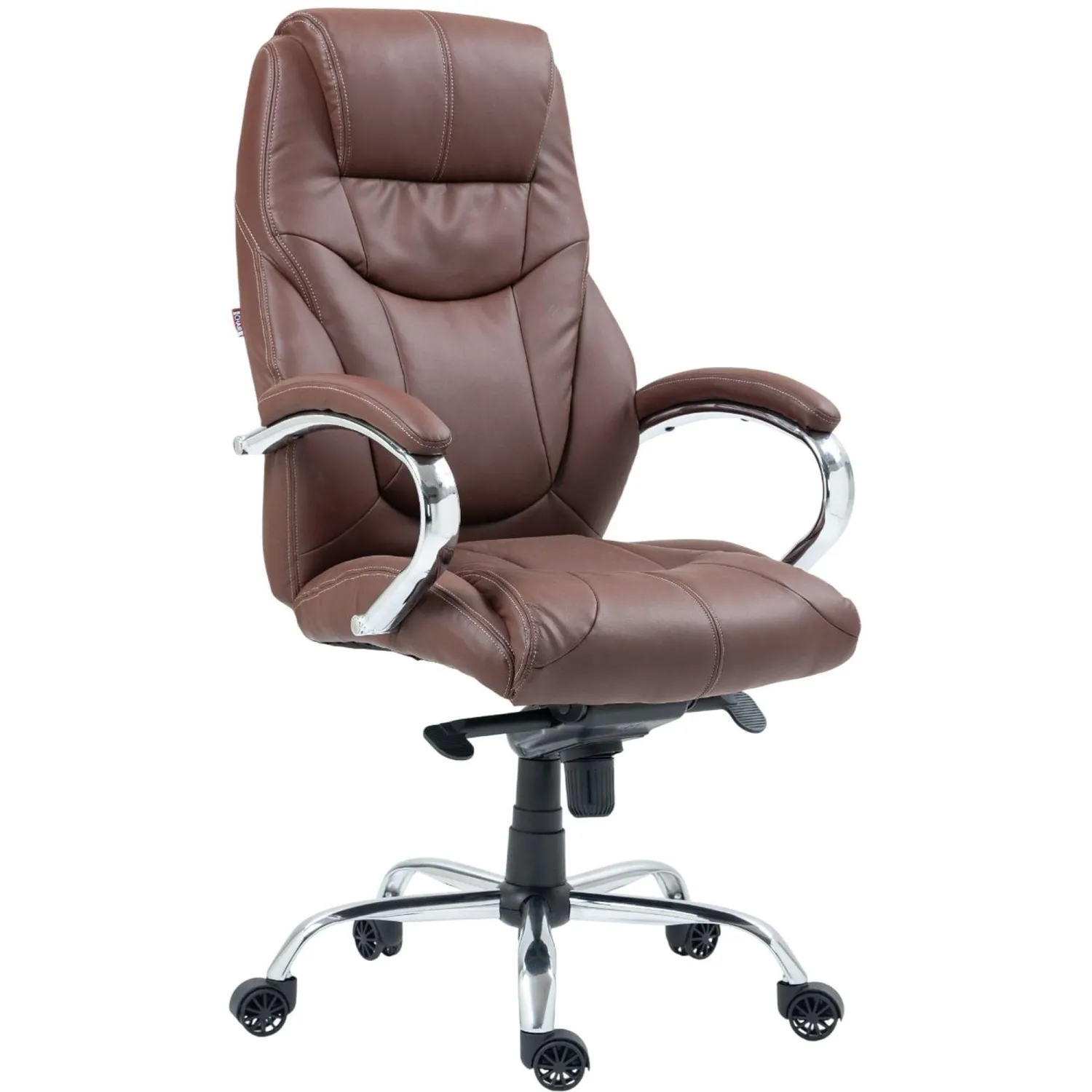 Кресло BN_Dp_Руководителя EChair-535 MPU к/з коричневый, хром - фото 1