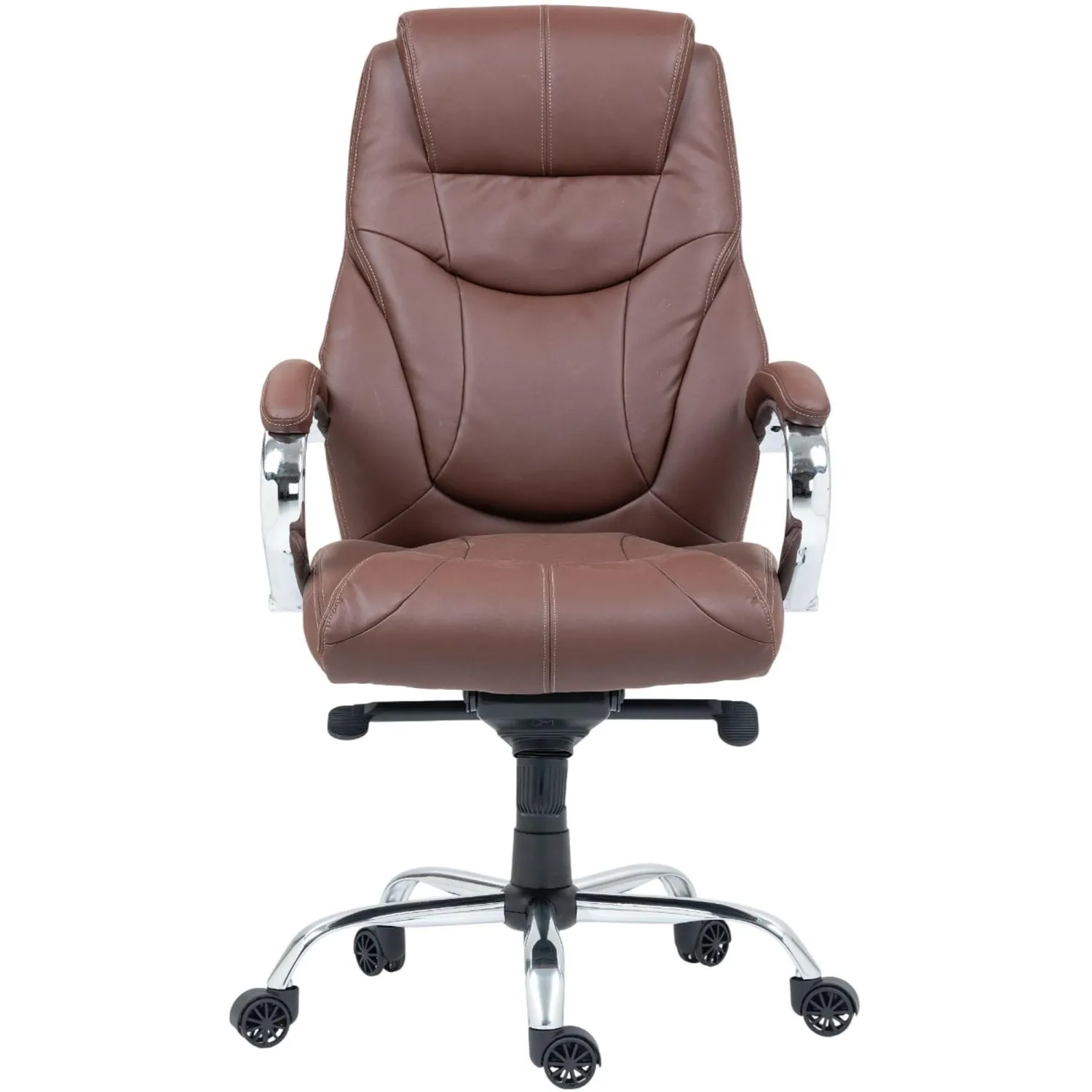 Кресло BN_Dp_Руководителя EChair-535 MPU к/з коричневый, хром - фото 2