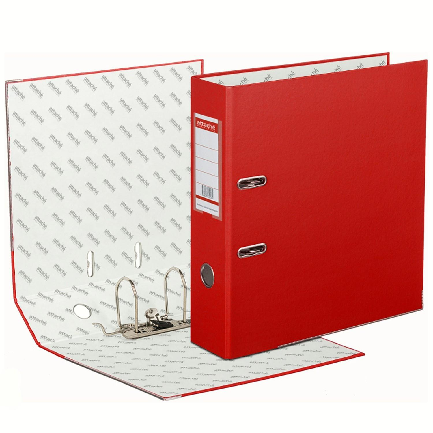 Папка-регистратор ECONOMYPLUS 80мм,красн,ПБП1,карм.ко,мет.уг - фото 4