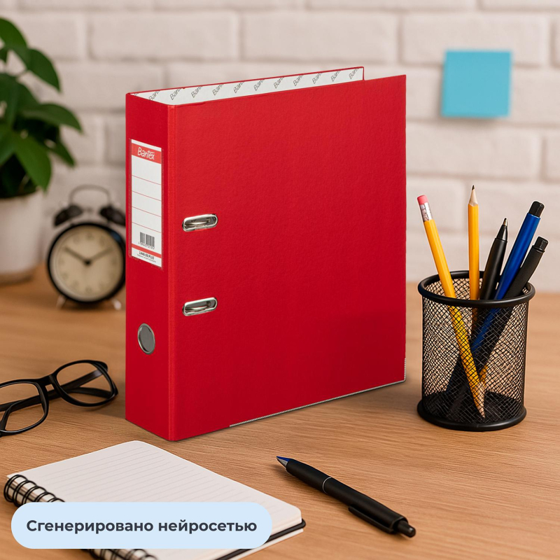 Папка-регистратор ECONOMYPLUS 80мм,красн,ПБП1,карм.ко,мет.уг - фото 12